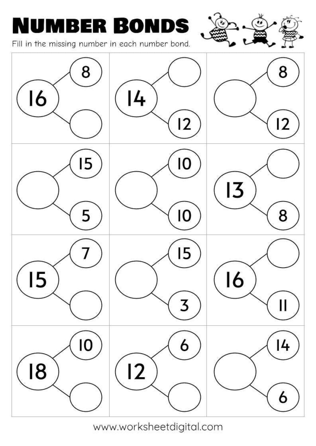 Making 10 Worksheet Blanks PDF Printable Addition Worksheets