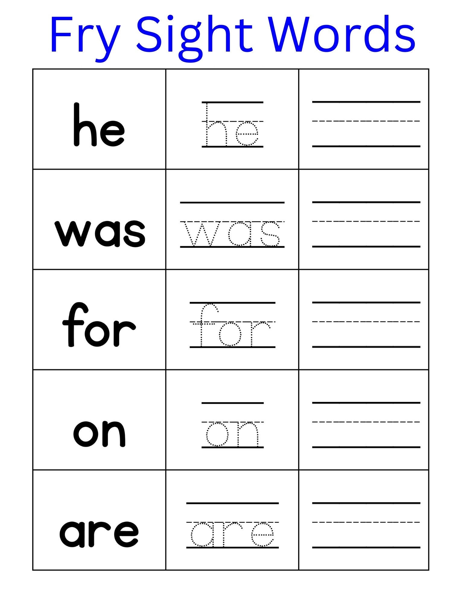 Read It Trace It Write It Fry S First 100 Sight Words Fun Early Learning
