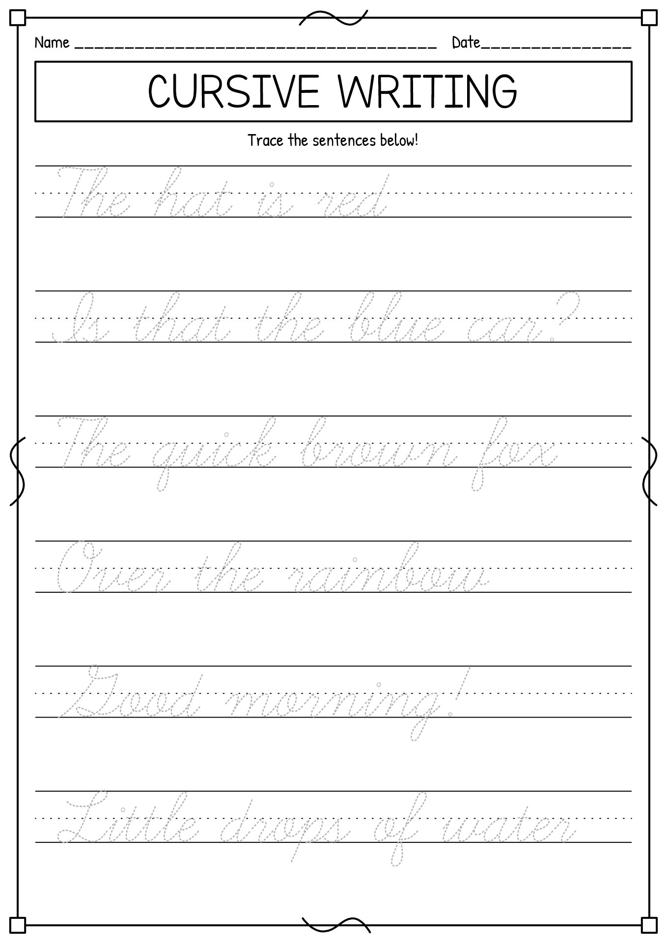12 Cursive Writing Worksheets With Arrows Free PDF At Worksheeto