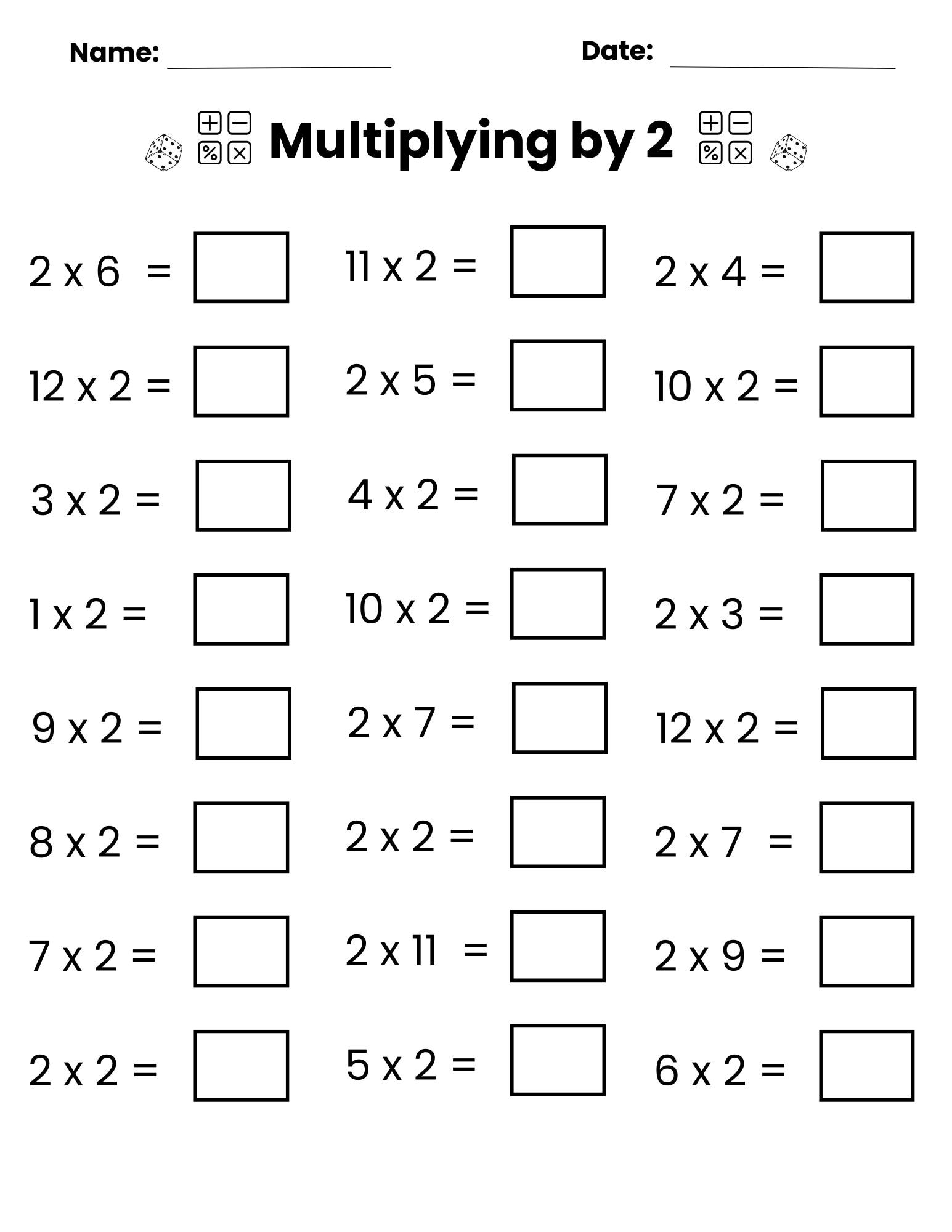 12 Printable Multiplication Worksheets 1 12 Times Tables Maths Drills Etsy