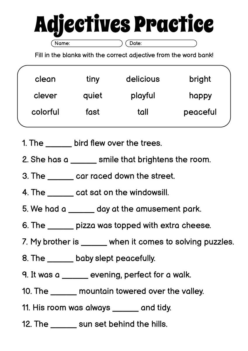 16 Printable Adjective Worksheets 4th Grade Free PDF At Worksheeto 16 Printable Adjective Worksheets 4th Grade Free PDF At Worksheeto