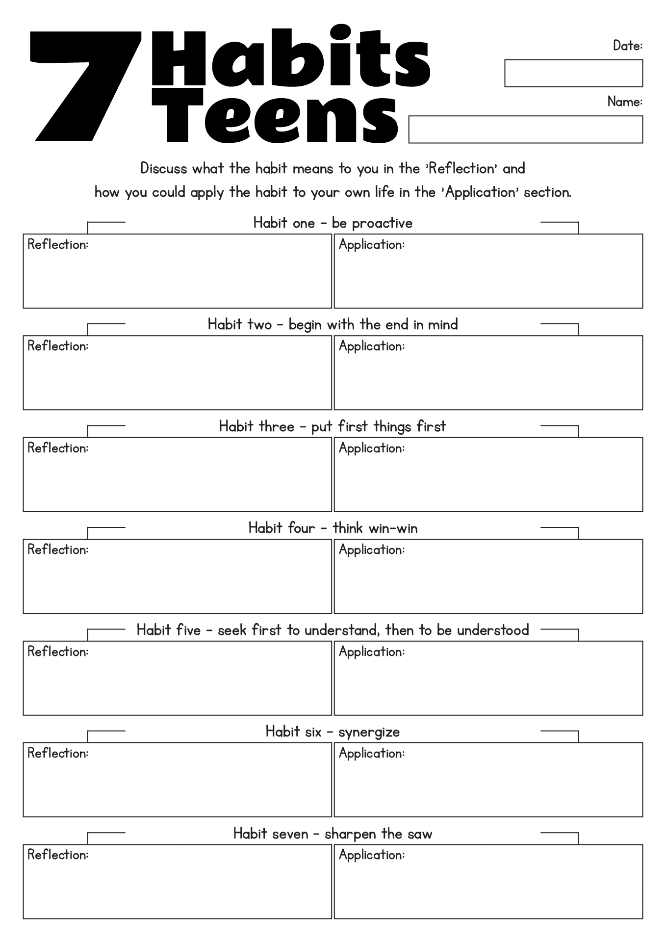 Free 7 Habits Worksheet Download Free 7 Habits Worksheet Png Images Free Worksheets On Clipart Library