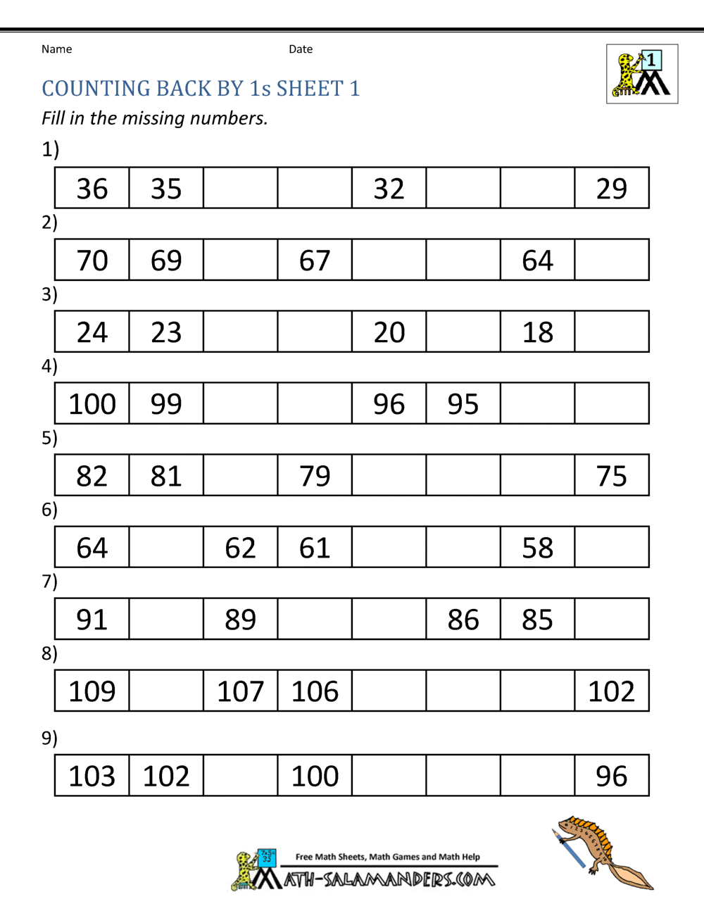 1st Grade Math Worksheets Counting By 1s And 10s 1st Grade Math Worksheets Counting By 1s And 10s