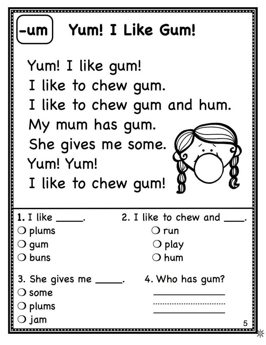 Kindergarten Reading Comprehension Worksheets Superstar Worksheets