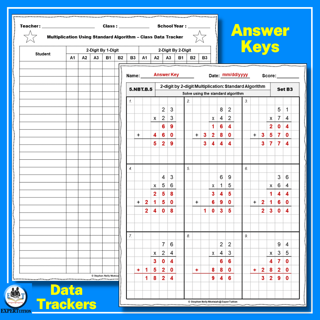 2 Digit By 2 Digit Standard Algorithm Multiplication Worksheets ExperTuition 2 Digit By 2 Digit Standard Algorithm Multiplication Worksheets ExperTuition