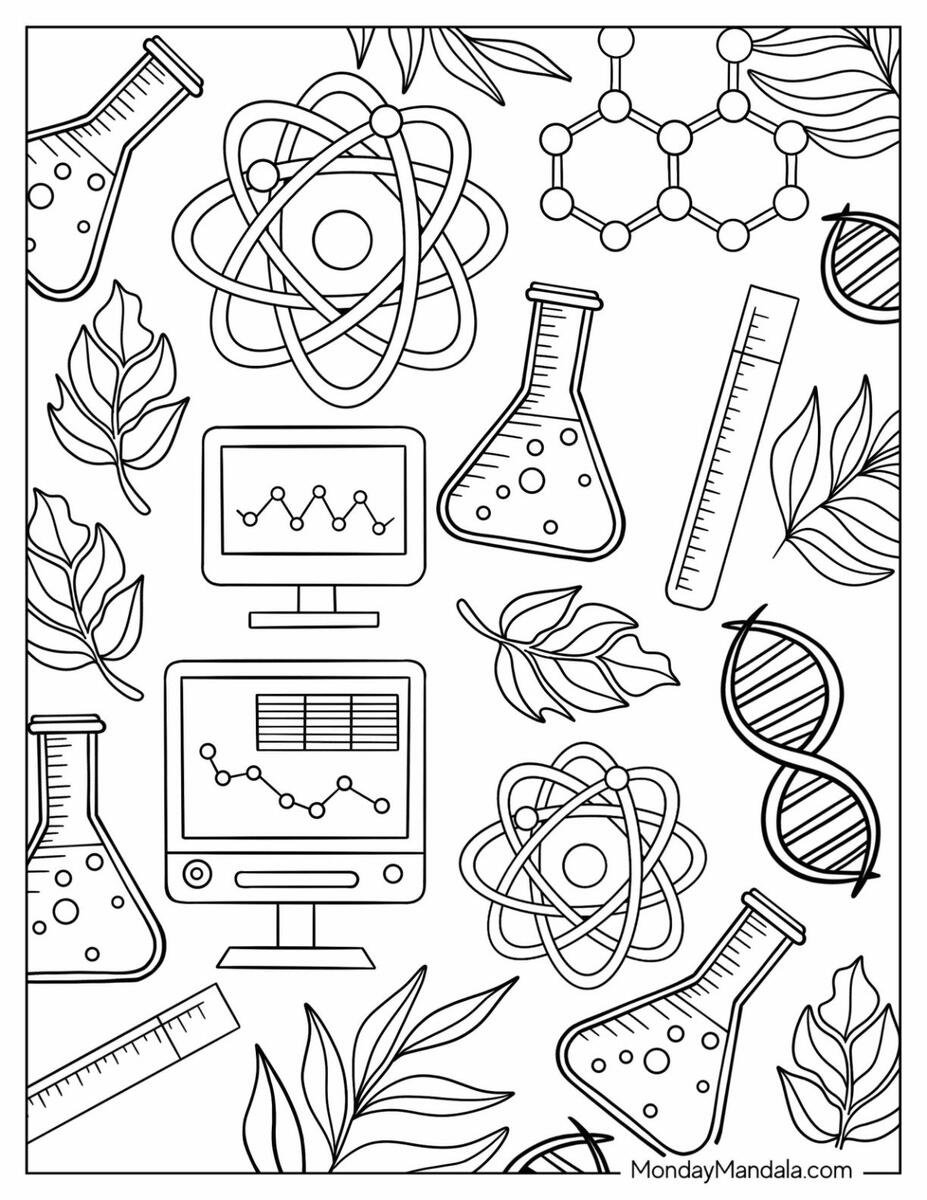 20 Science Coloring Pages Free PDF Printables