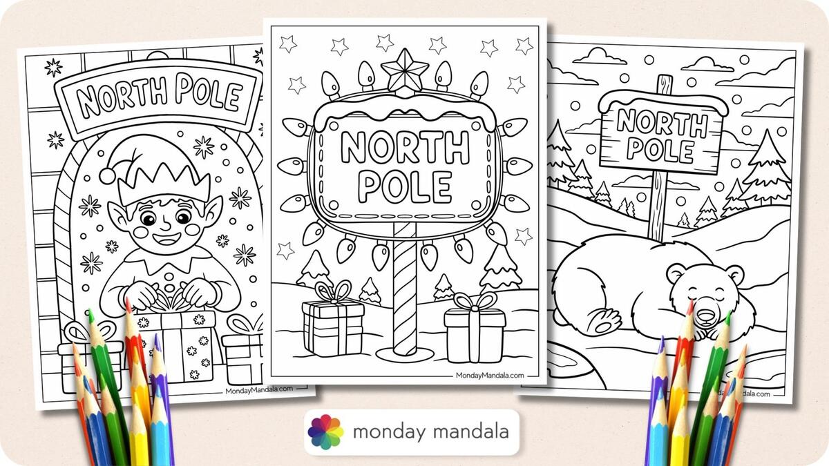 23 North Pole Coloring Pages Free PDF Printables