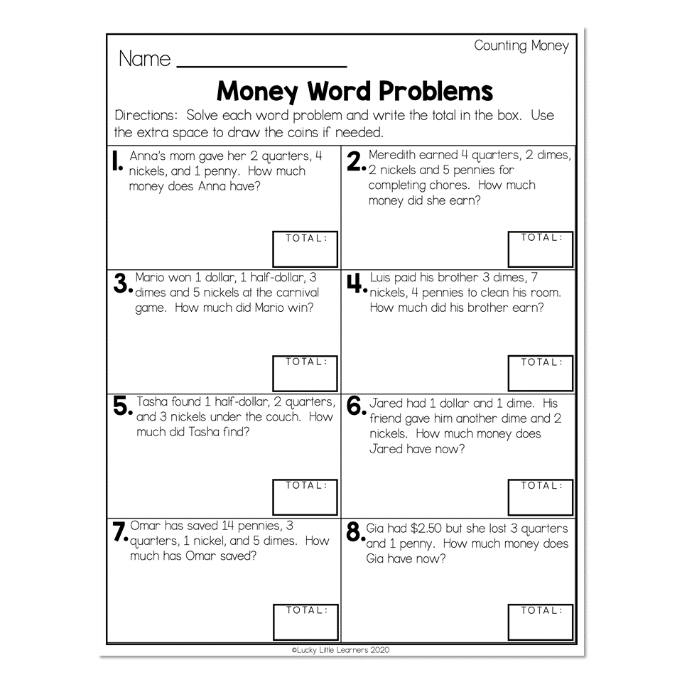 2nd Grade Math Worksheets Money Counting Money Money Word Worksheets Library