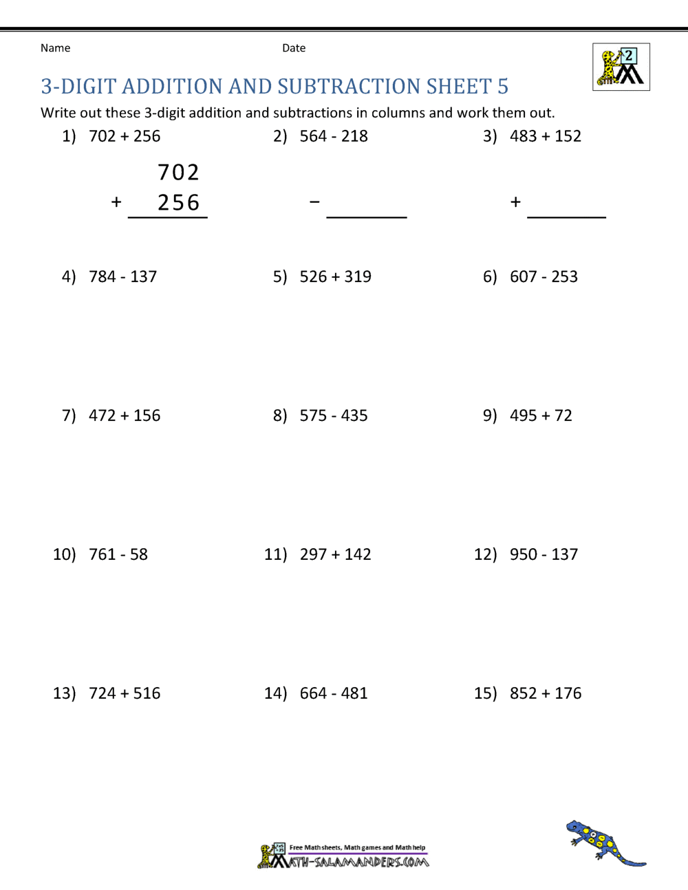 3 Digit Addition And Subtraction Worksheets 3 Digit Addition And Subtraction Worksheets