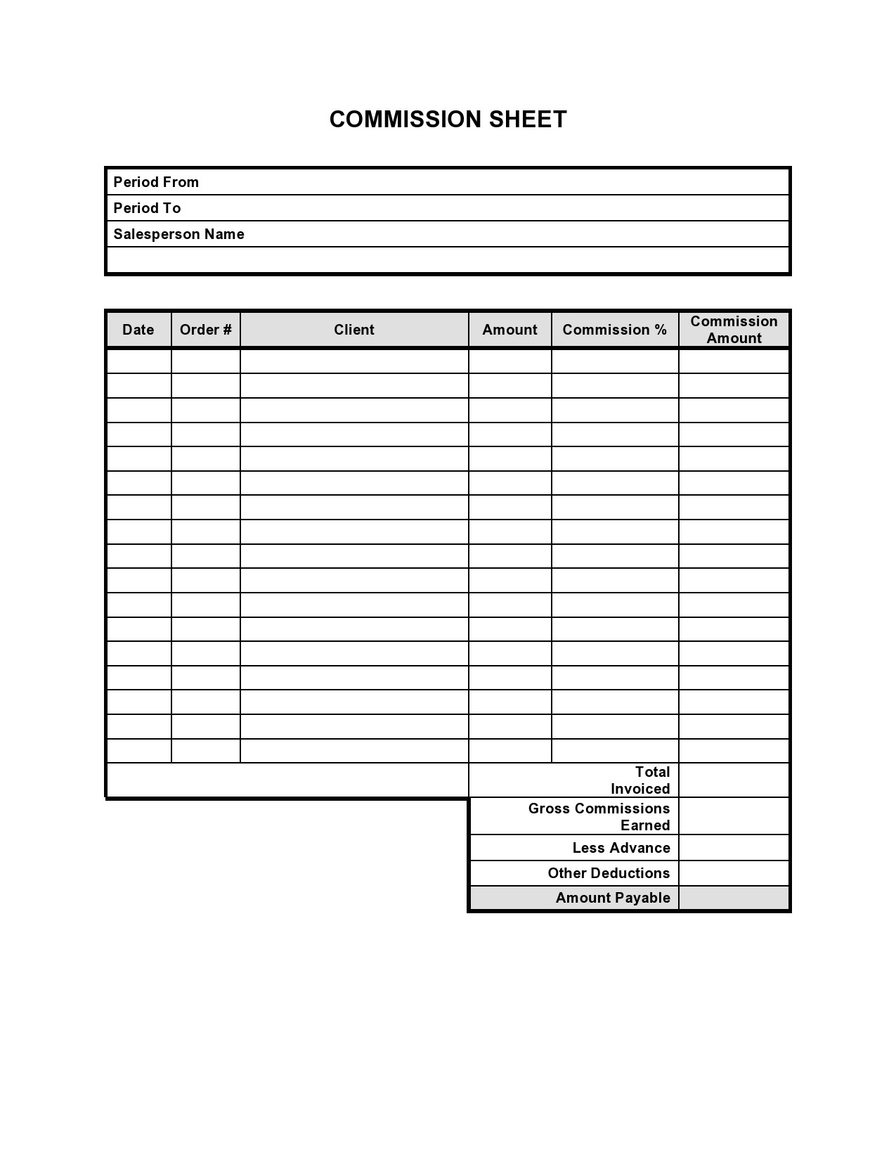 36 Editable Commission Sheet Templates Examples TemplateLab