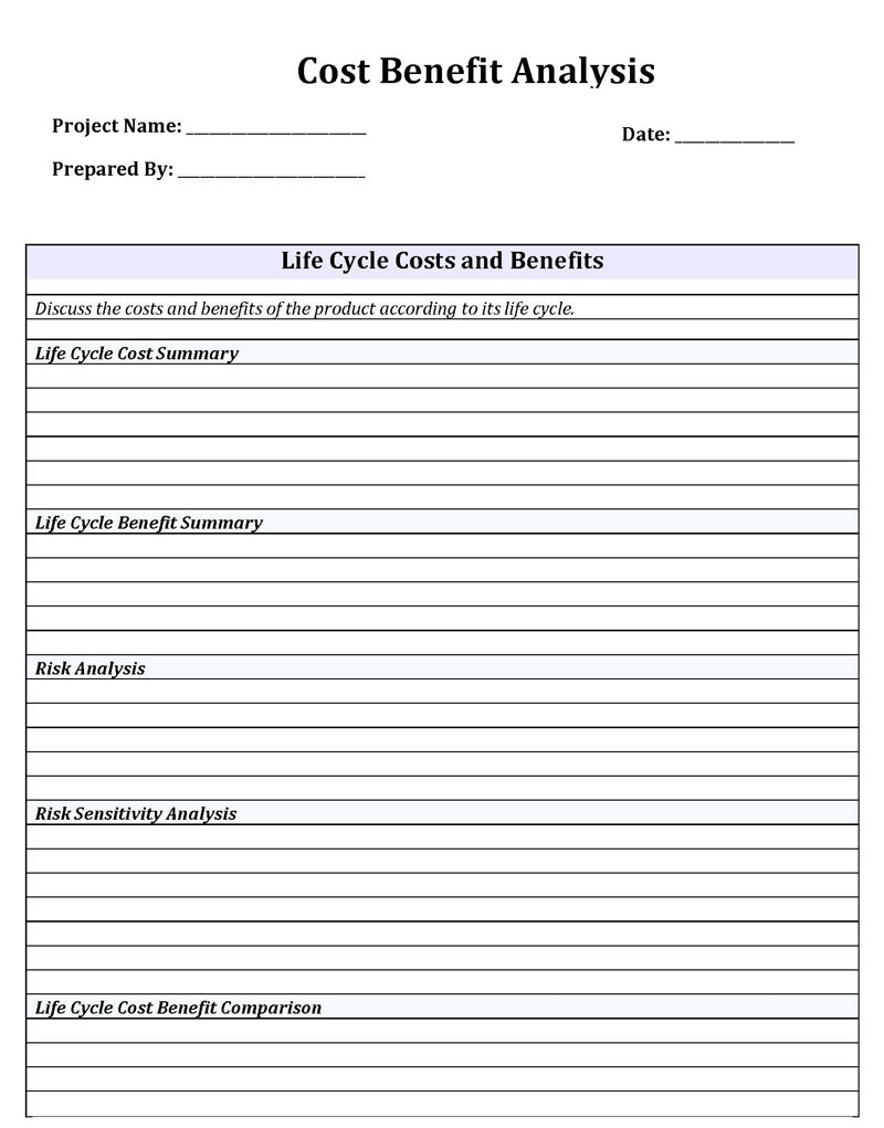 38 Effective Cost Benefit Analysis Templates Examples