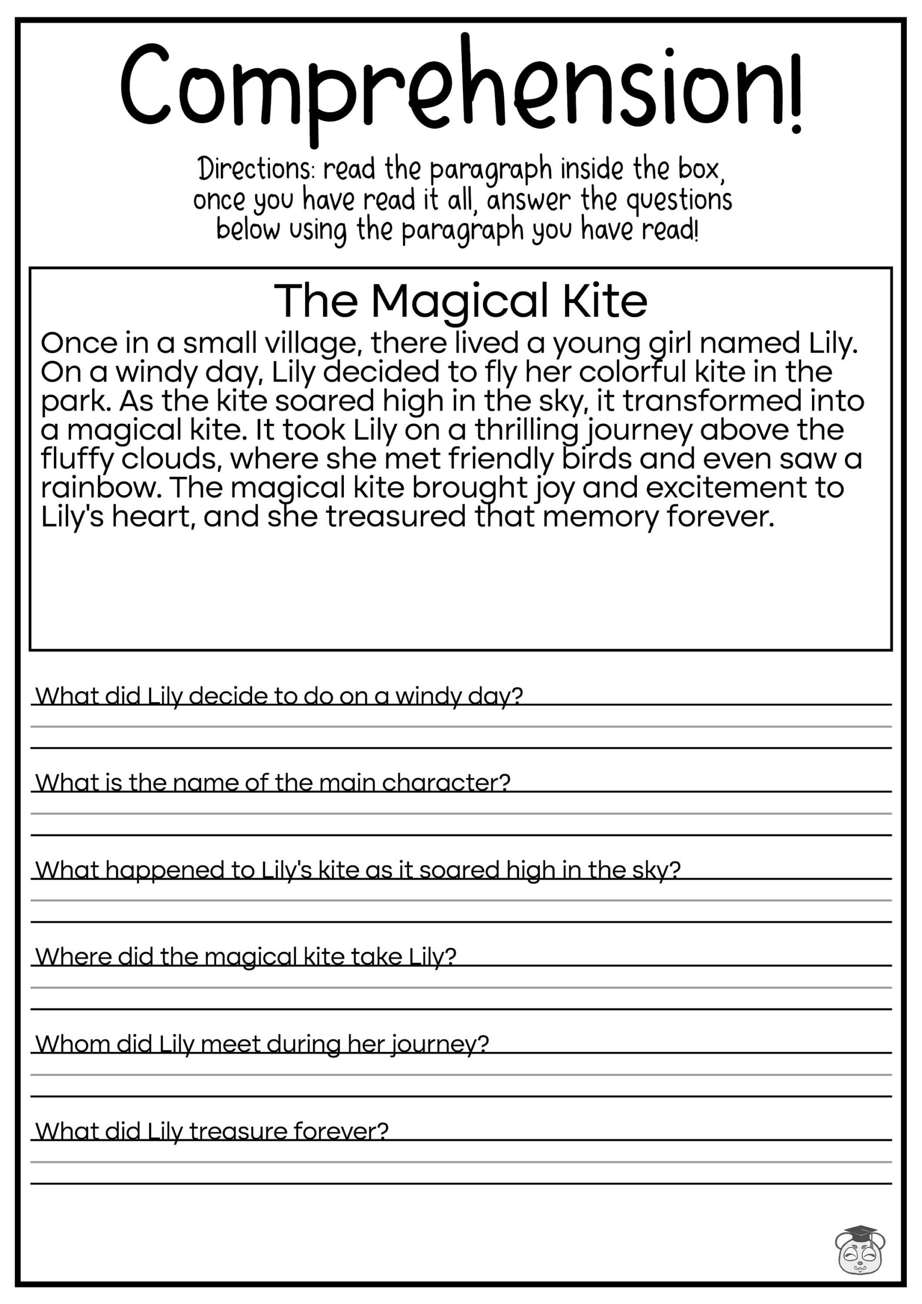 5 Printable Reading Comprehension English Worksheets Ages 4 7 KG1 To Grade 2 Etsy Israel Fifth Grade Reading Worksheets Improve Fluency Vocabulary