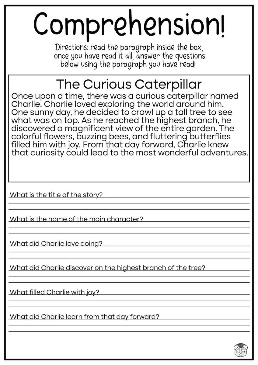 5 Printable Reading Comprehension English Worksheets Ages 4 7 KG1 To Grade 2 Etsy Sweden Halloween Reading Comprehension Worksheet Free Printable Digital PDF
