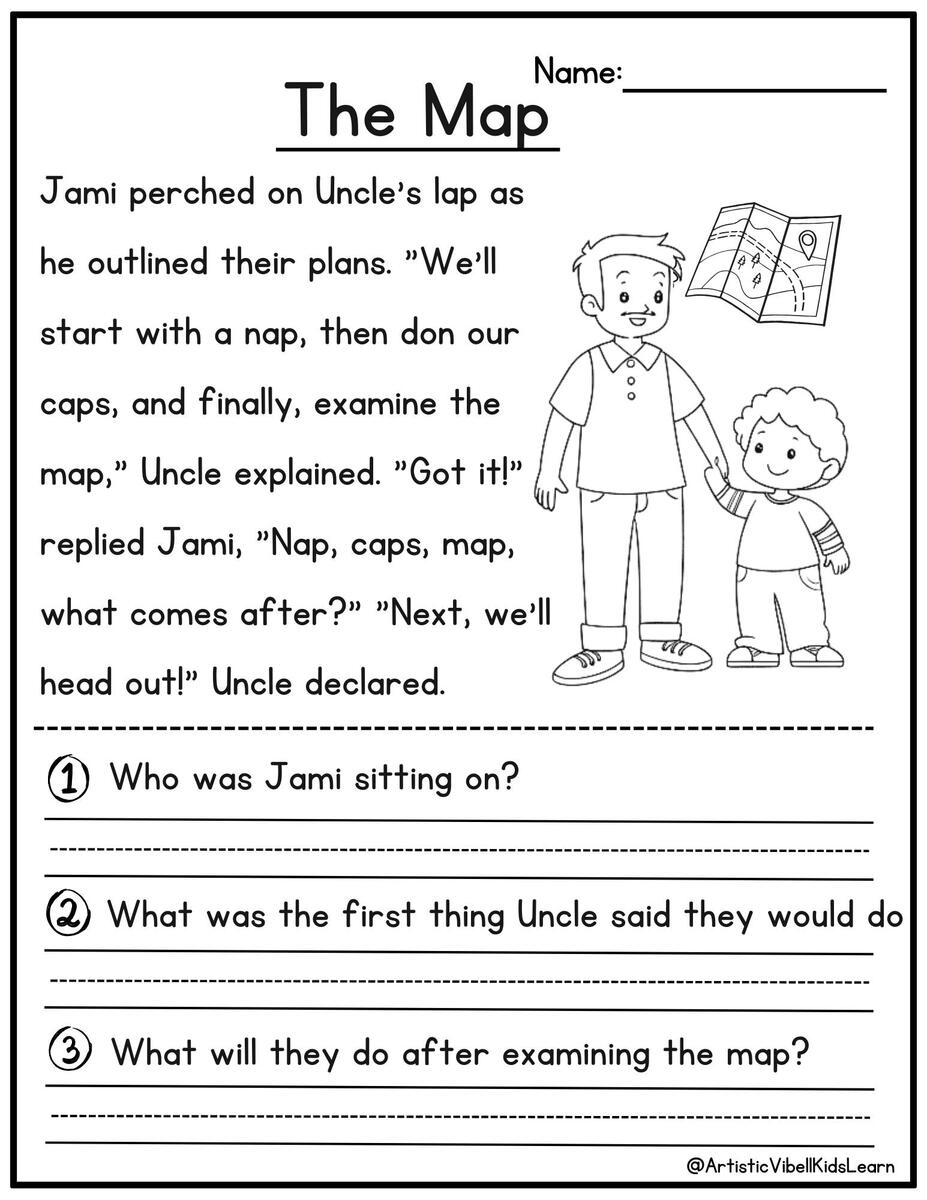 50 Kindergarten 1st Grade Reading Comprehension Passages Worksheets Sentences Reading Worksheet Fluency Worksheet English Learing Set 1 Etsy
