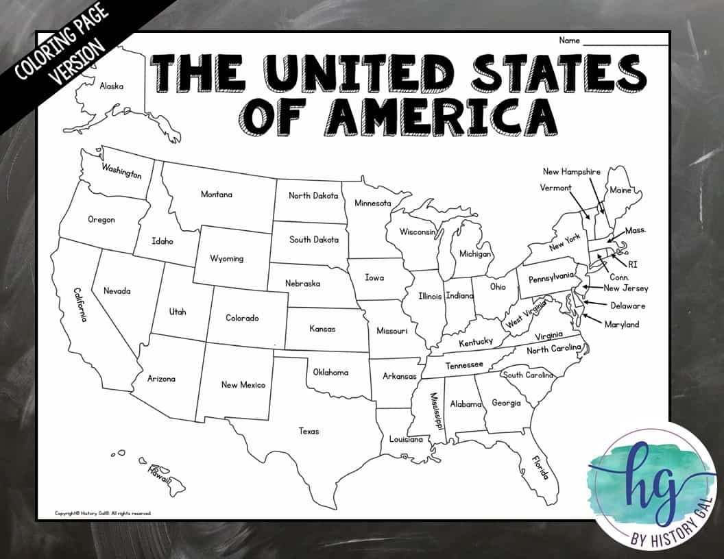 50 States And Capitals Map Activity Print And Digital By History Gal 50 States And Capitals Map Activity Print And Digital By History Gal