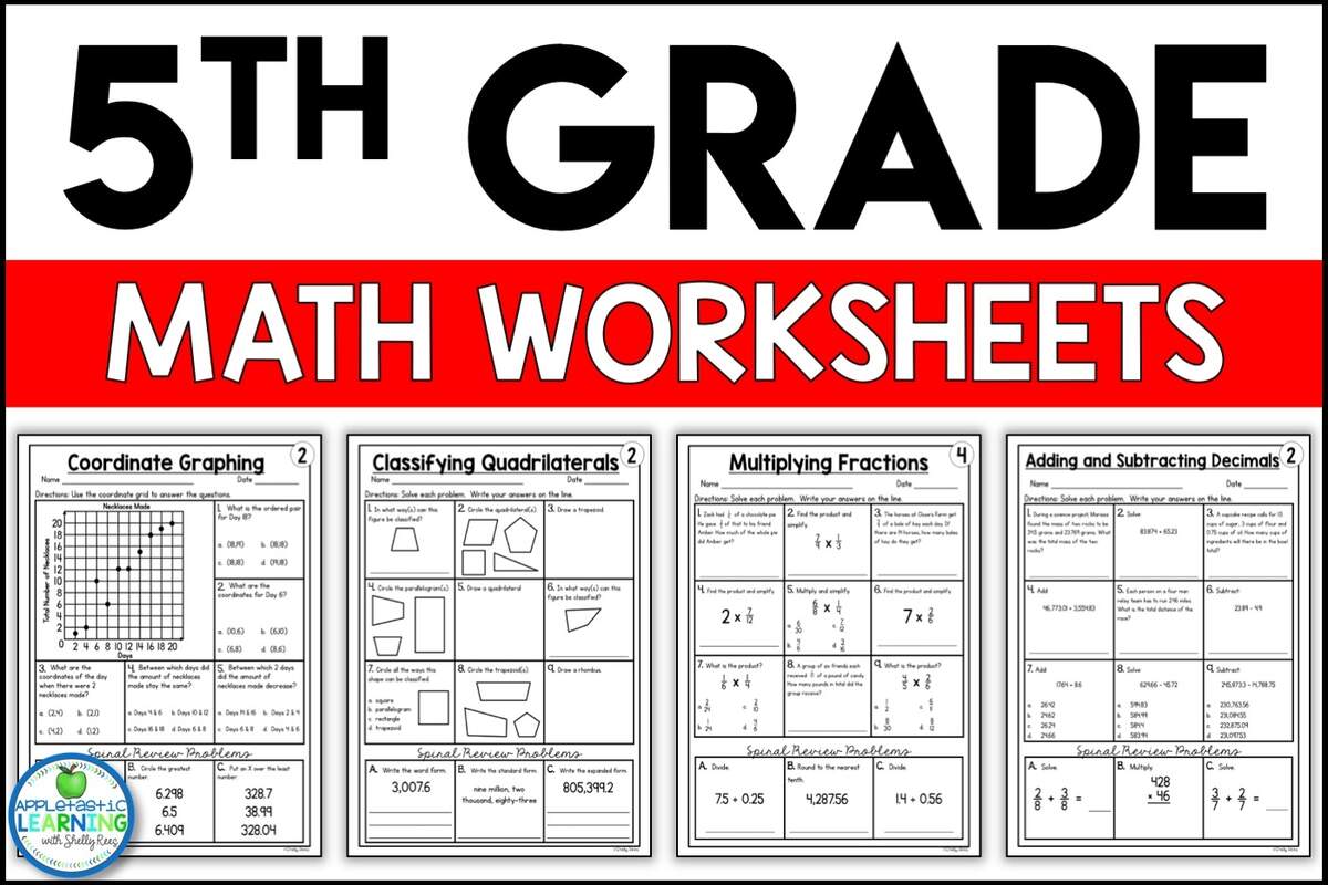 5th Grade Math Worksheets Worksheets Worksheets Worksheets Library