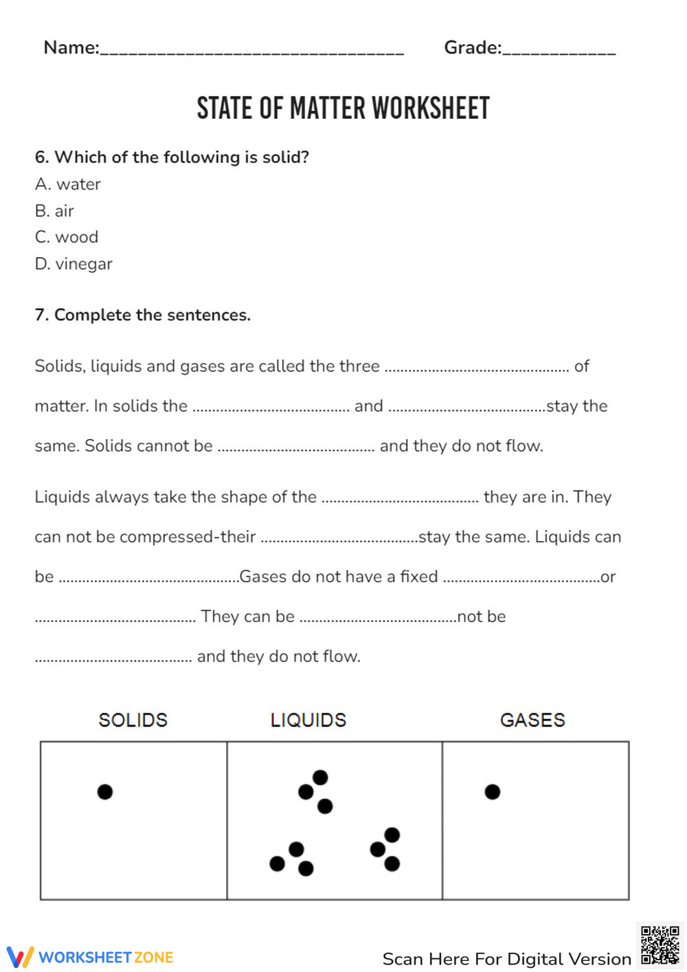 Grade 6 Science Interactive Worksheet Worksheets Library