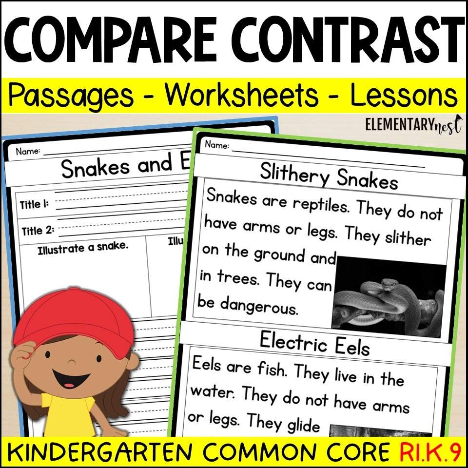 7 Effortless Nonfiction Compare And Contrast Activities Teaching Ideas Compare And Contrast CCSS RL 5 3 Supplemental Worksheets For The Common Core By Teach Simple