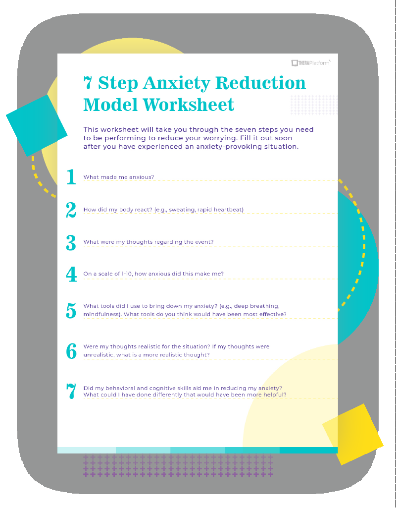 7 Step Anxiety Reduction Model Worksheet