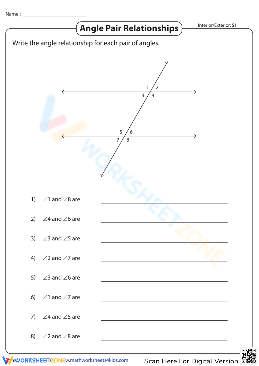7th Grade Angles Worksheets 7th Grade Angles Worksheets