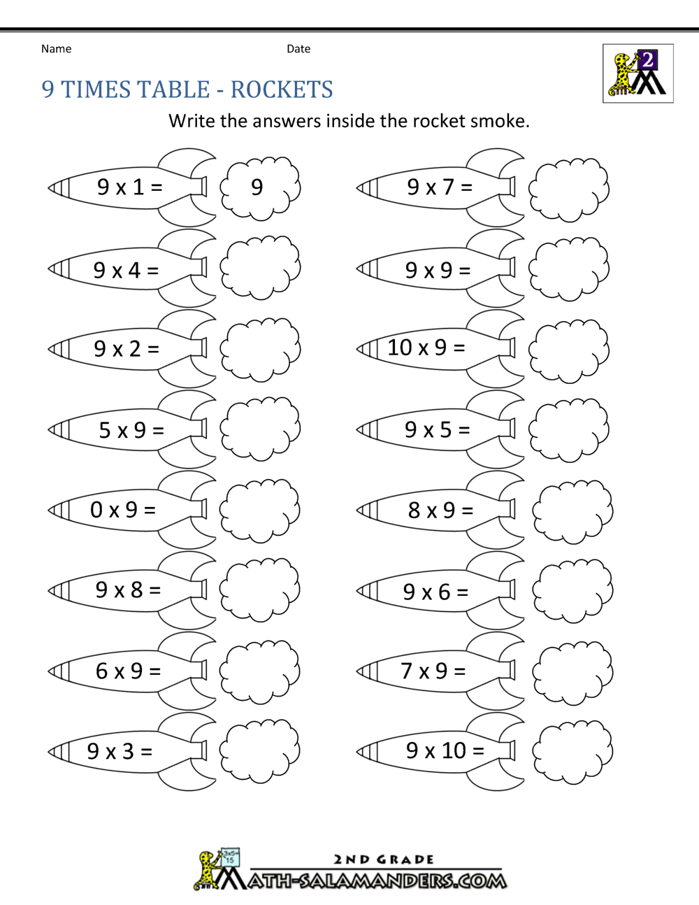 9 Times Table 9 Times Table
