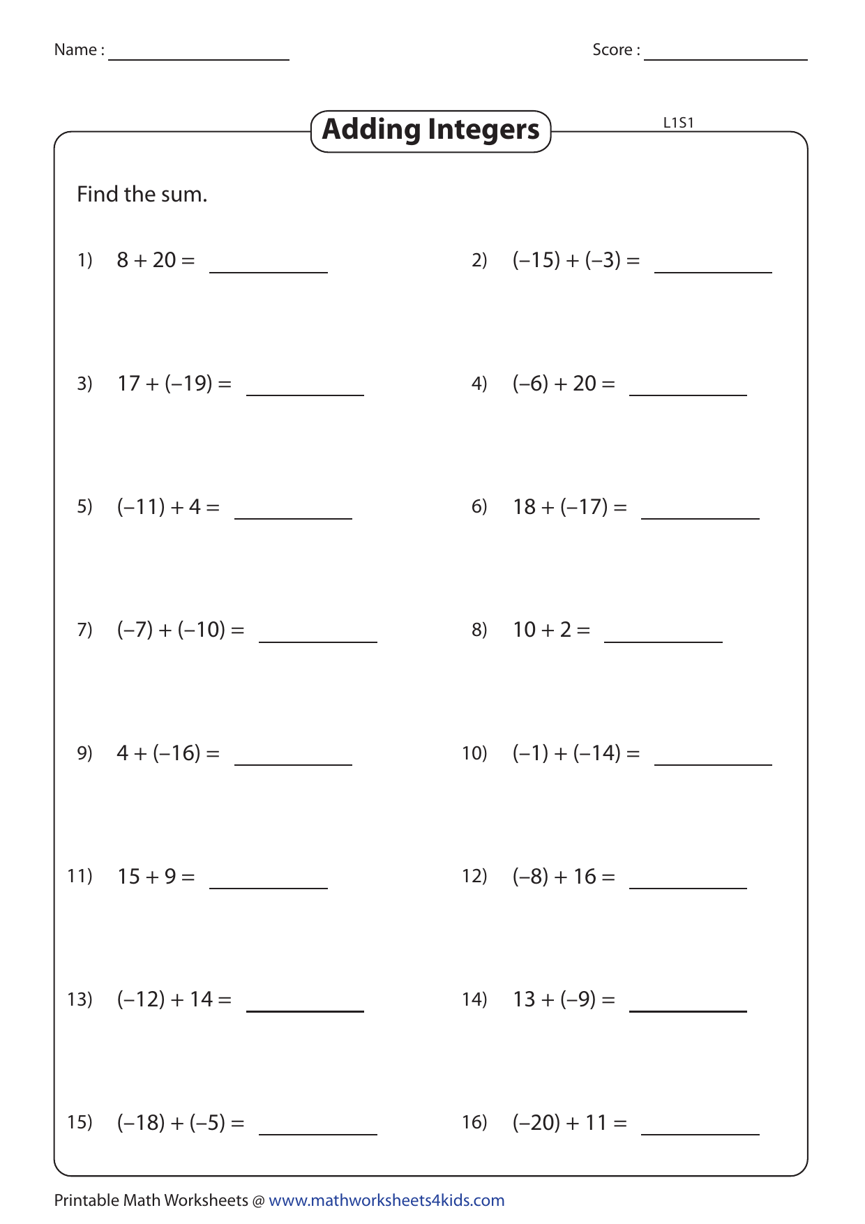 GRADE 1