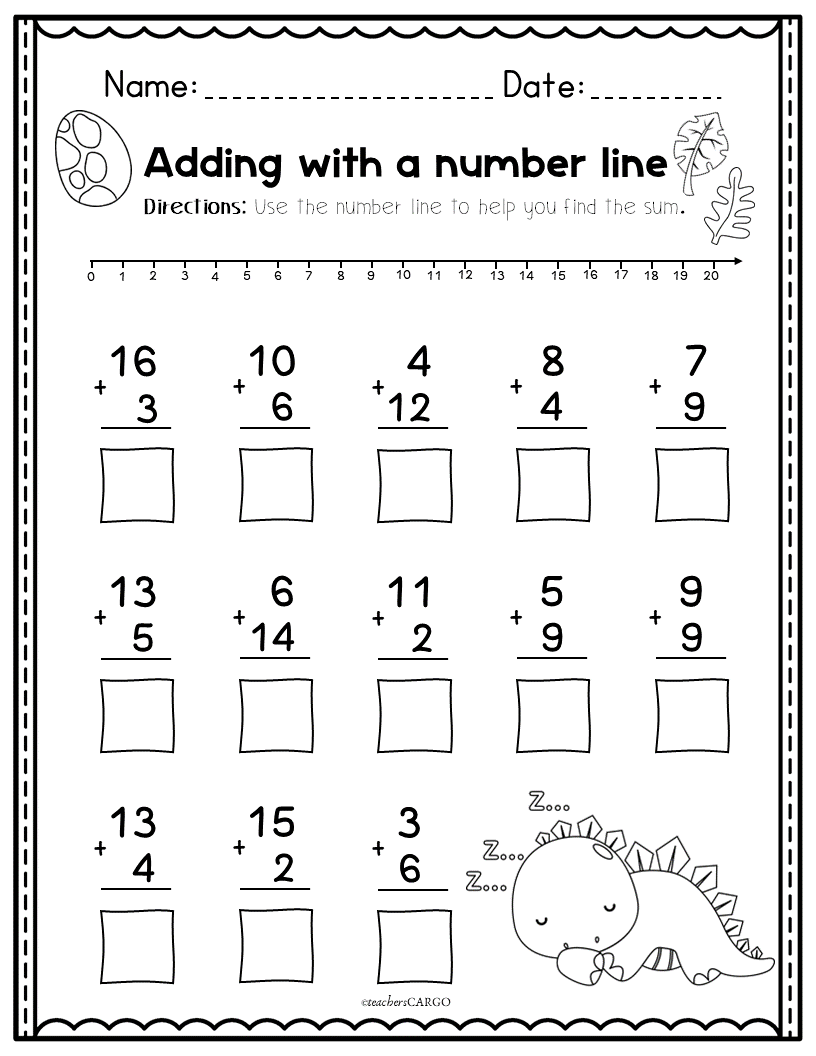 Addition And Subtraction Number Range Up To 20 Math Worksheet For Kids Solve Examples And Write Developing Numeracy Skills Stock Vector Illustration Of Learning Count 253991092