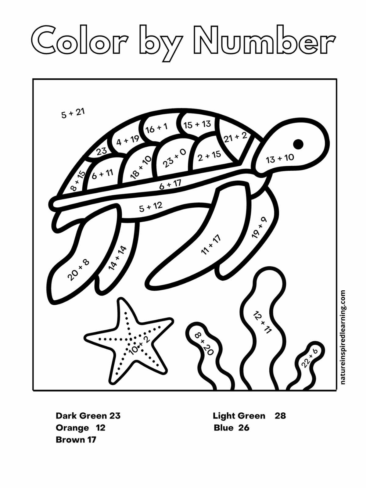 Addition Color By Number Worksheets Nature Inspired Learning Addition Color By Number Worksheets Nature Inspired Learning