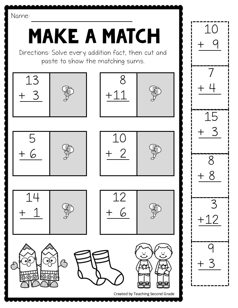 Addition Facts To 20 Worksheets Fun No Prep Math Worksheets For 1st 2nd Grade Teaching Ideas Made Easy Addition Facts To 20 Worksheets Fun No Prep Math Worksheets For 1st 2nd Grade Teaching Ideas Made Easy