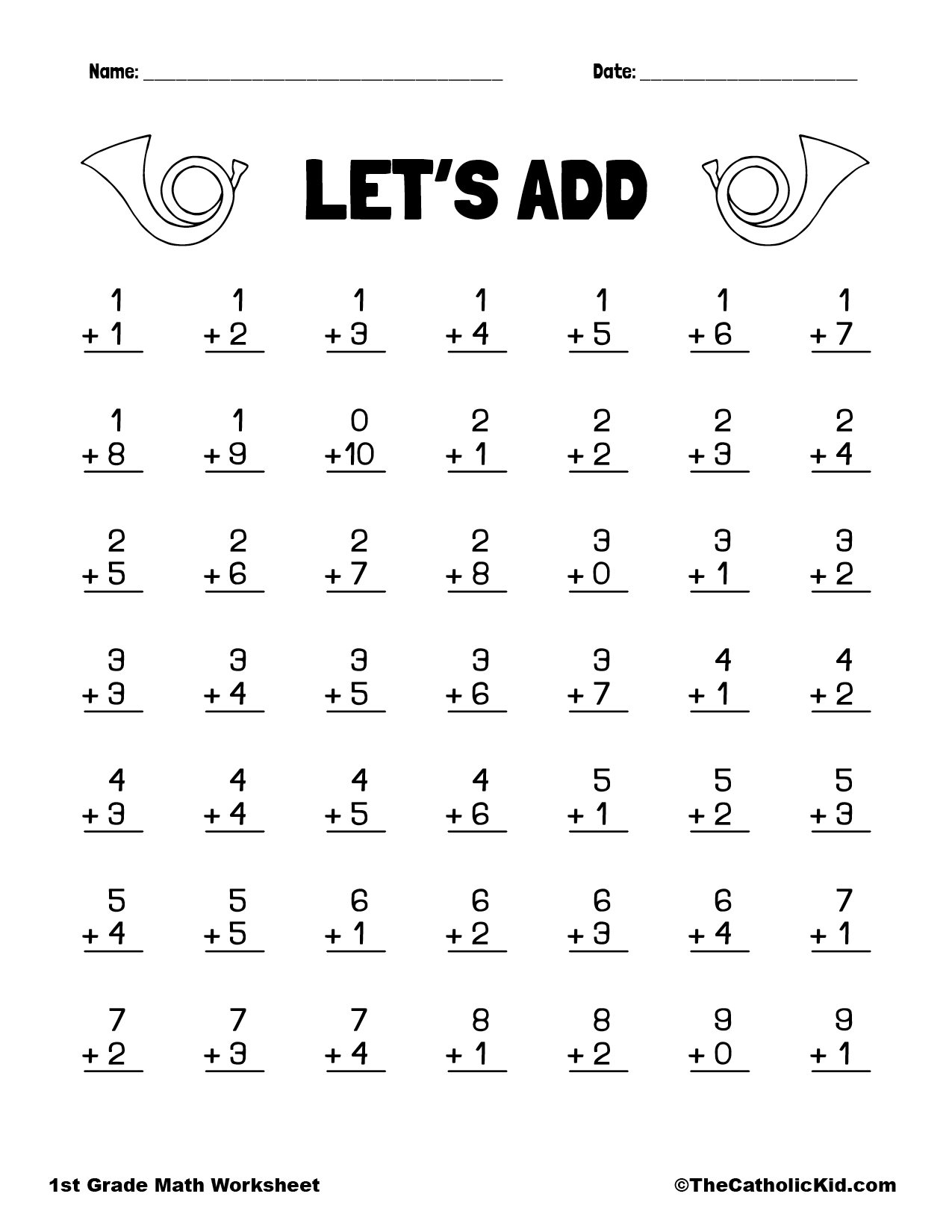 Subtraction Facts Worksheets 1st Grade