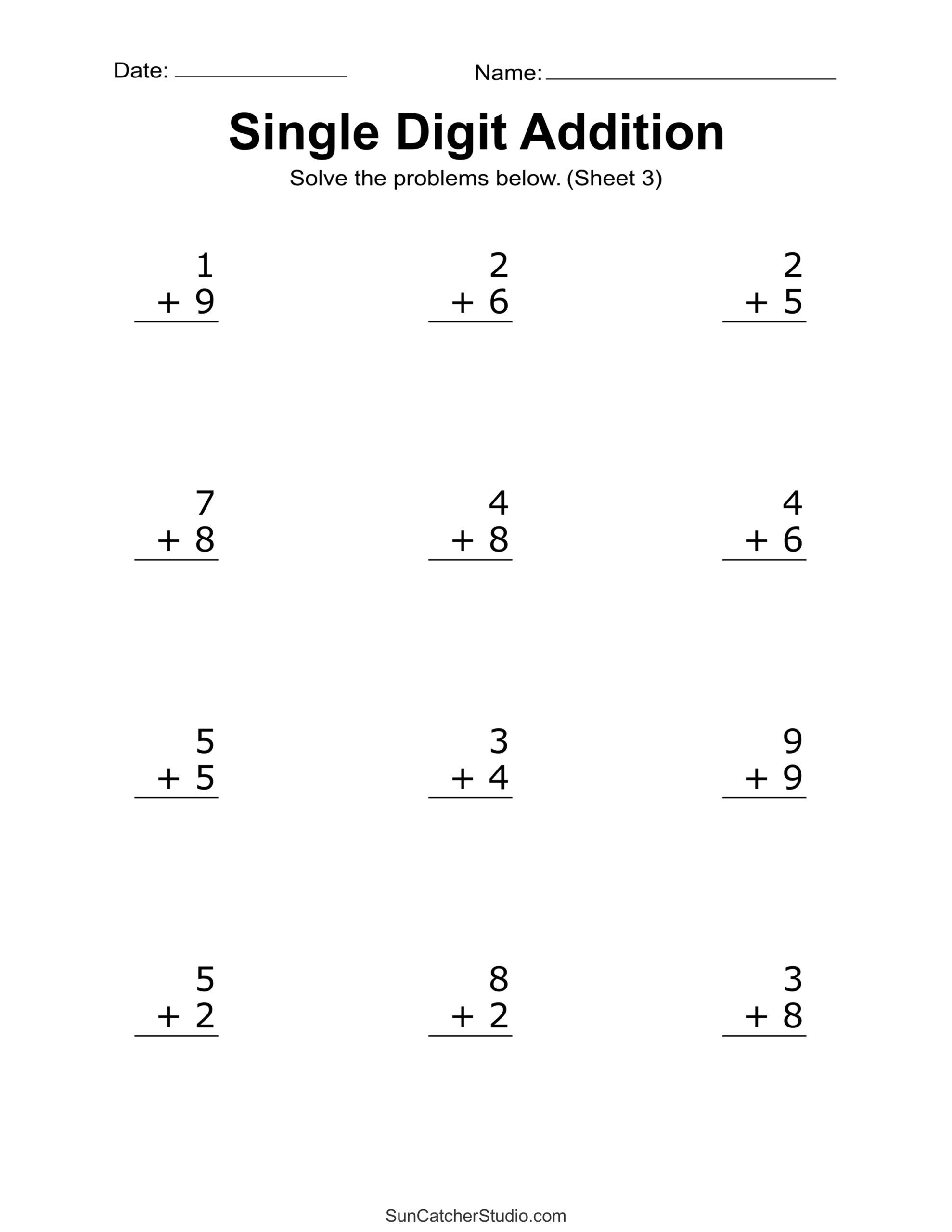 Addition Worksheets Free Printable Easy Math Problems Free Printables Lettering SVG Files Tools Apps Free Math Worksheets Auto Generated With Answers