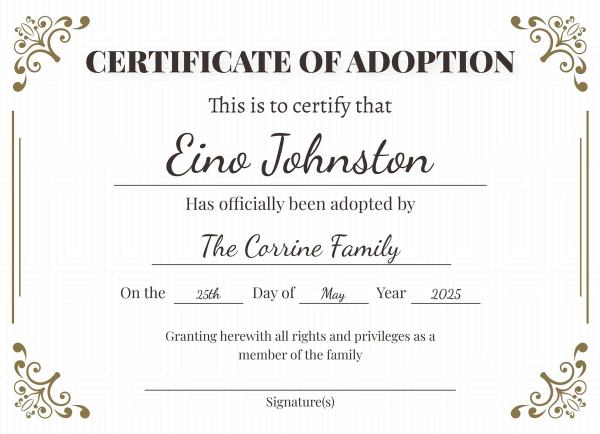 Free Printable Adoption Certificate Templates To Customize Online