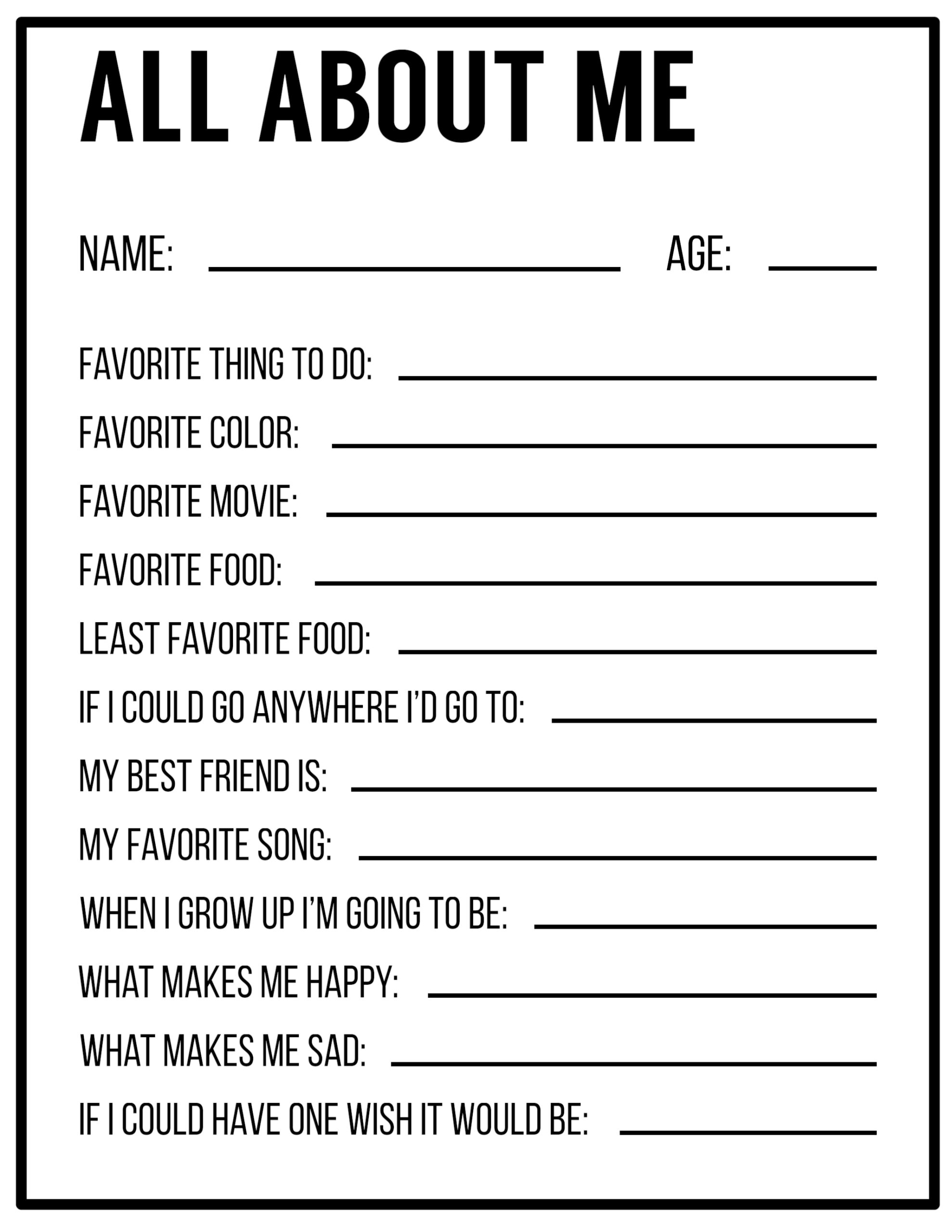 All About Me Printables Interview Template Paper Trail Design All About Me Printables Interview Template Paper Trail Design