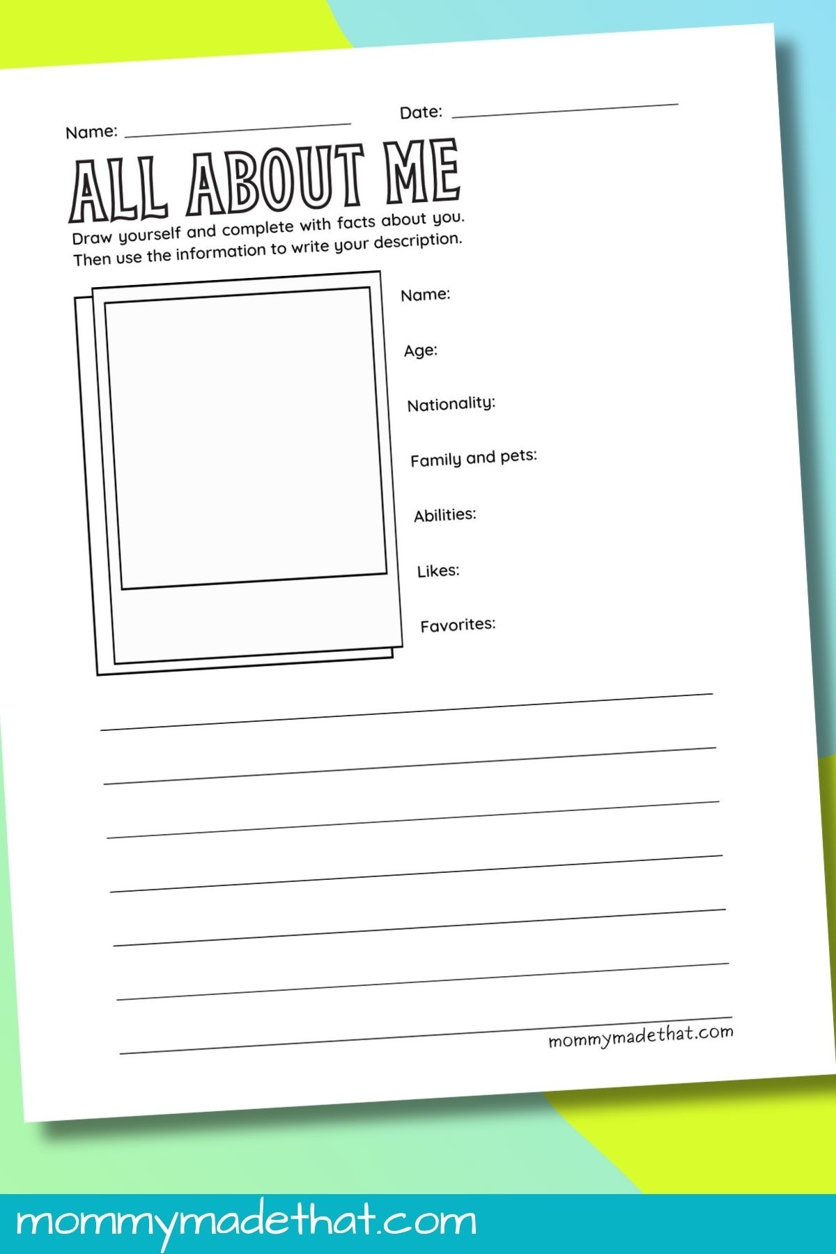 All About Me Worksheets Free Printable Get To Know Me Activity All About Me Worksheets Free Printable Get To Know Me Activity
