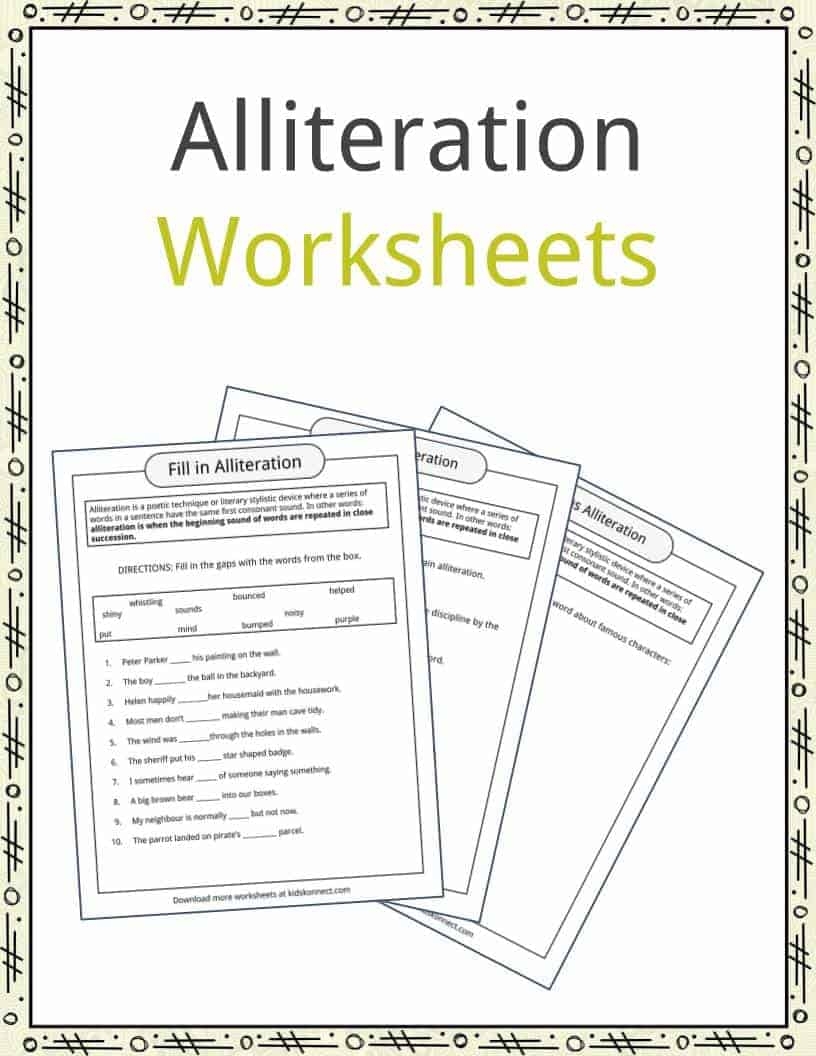 Alliteration Examples Definition Worksheets KidsKonnect Alliteration Examples Definition Worksheets KidsKonnect