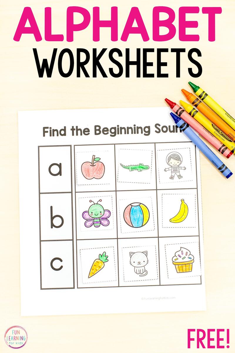 Alphabet Beginning Sounds Sorting Worksheets Fun Printable Autumn Size Comparison Worksheets For Preschool