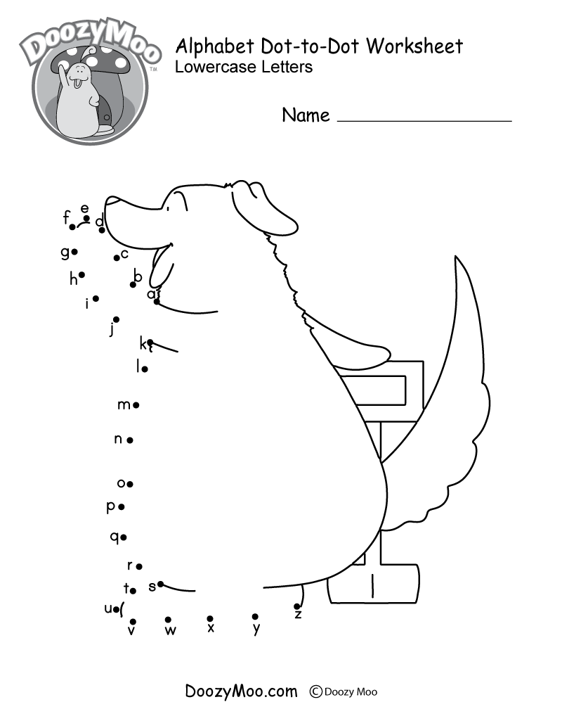 Alphabet Dot To Dot Worksheet Free Printable Doozy Moo Alphabet Connect The Dots Worksheets Free Printables Doozy Moo