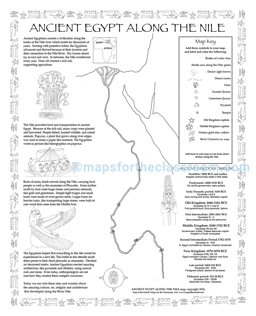 Ancient Egypt Along The Nile Maps For The Classroom