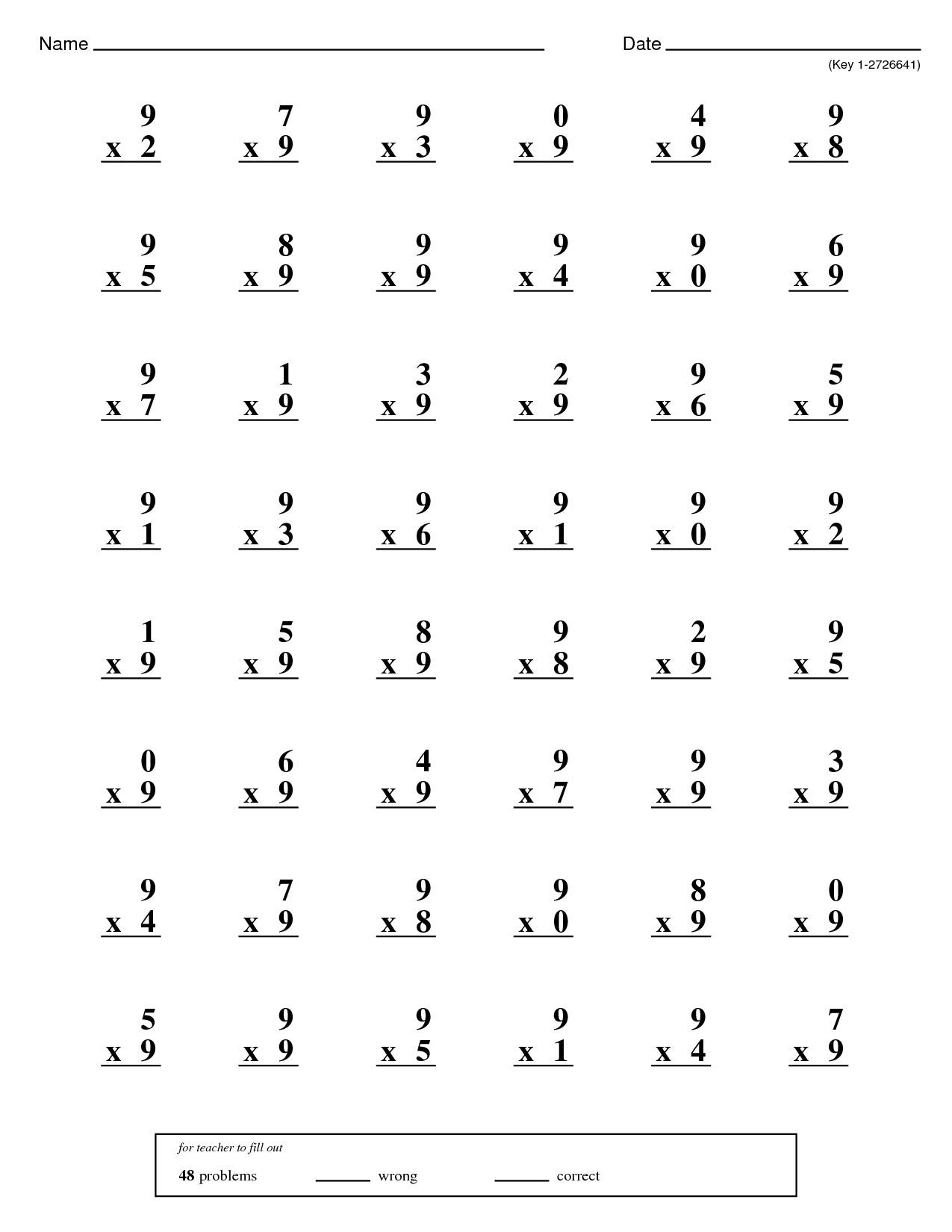 Multiplication 1 Minute Drill 10 Math Worksheets PDF Etsy