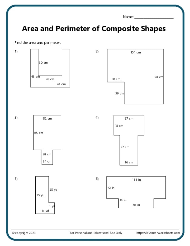 Area And Perimeter Worksheets Worksheets Library