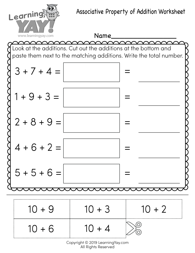 Associative Property Of Addition Free 1st Grade Worksheet Associative Property Of Addition Free 1st Grade Worksheet