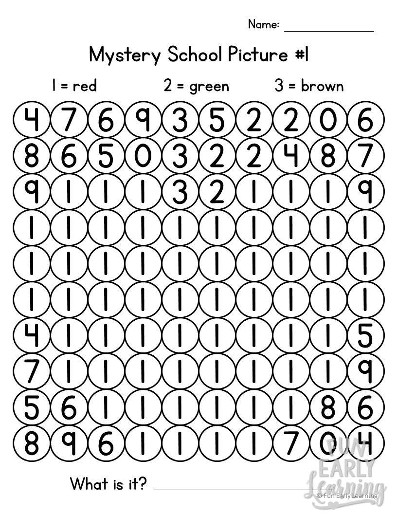 Back To School Math Mystery Pictures Fun Early Learning Back To School Math Mystery Pictures Fun Early Learning