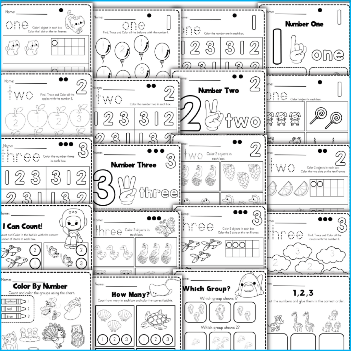 Kindergarten Fall Math Packet Teaching Mama