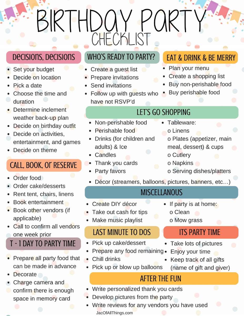 Free Party Planning Printables To Make Your Life Easy