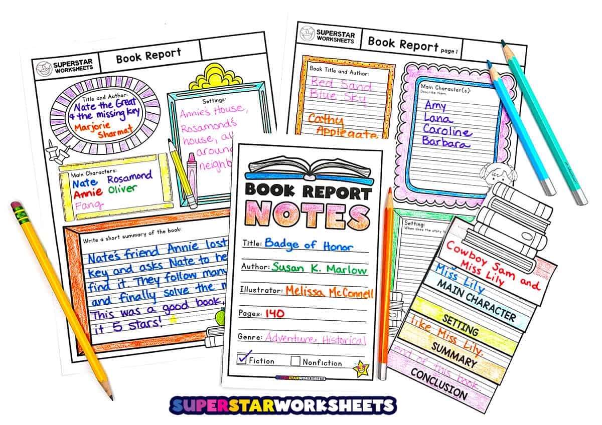 Book Report Templates Free Printables Superstar Worksheets