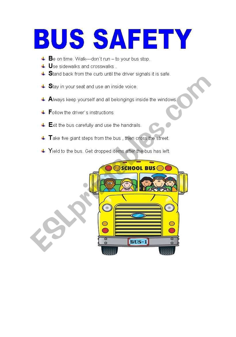 BUS SAFETY ESL Worksheet By Isabelri Worksheets Library BUS SAFETY ESL Worksheet By Isabelri Worksheets Library