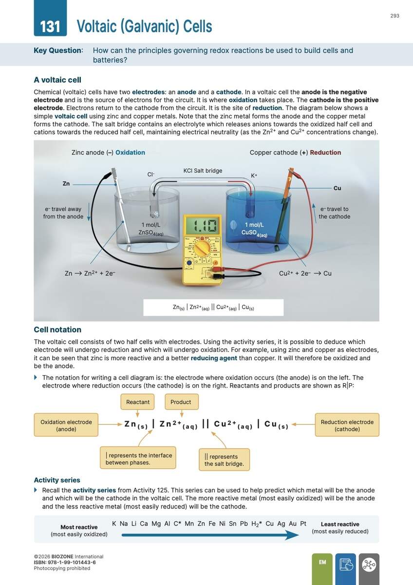Chemistry Explained Student Edition BIOZONE