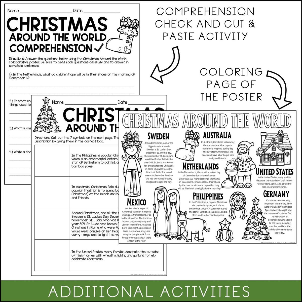 Christmas Around The World Collaborative Poster Etsy Christmas Around The World Collaborative Poster Etsy