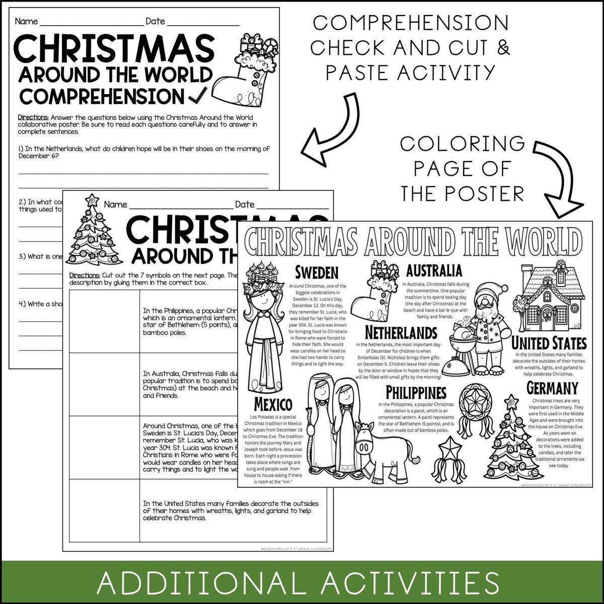 Christmas Around The World Collaborative Poster Etsy Christmas Around The World Collaborative Poster Etsy
