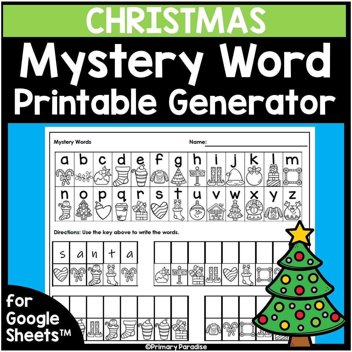 Christmas Mystery Word Practice Editable Christmas Mystery Word Practice Editable
